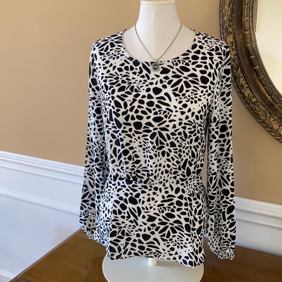 LOFT ANIMAL PRINT PEPLUM BLOUSE - Picture 2 of 14